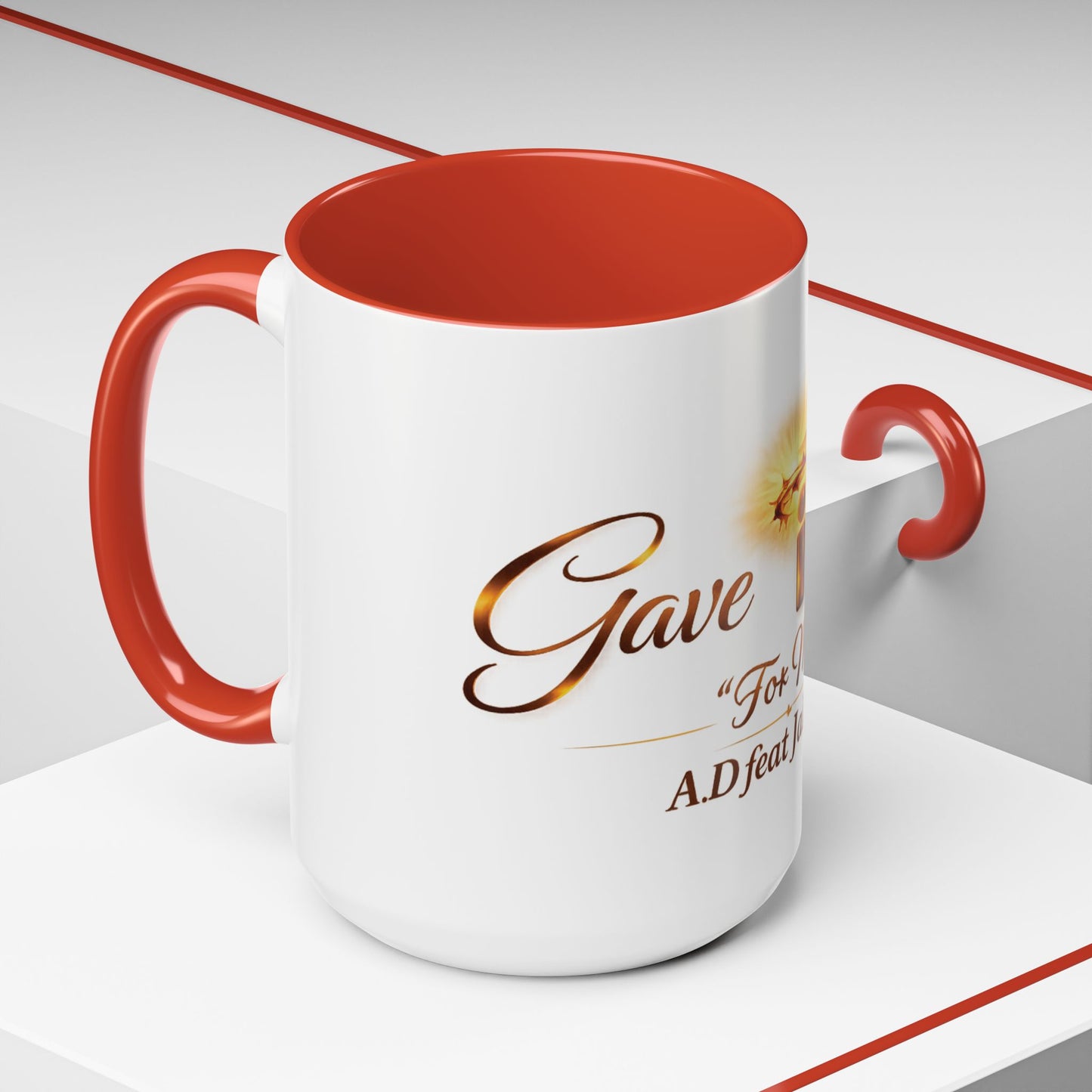 Christian Accent Coffee Mug - "Gave It All For Me" Cross Design (11/15oz)