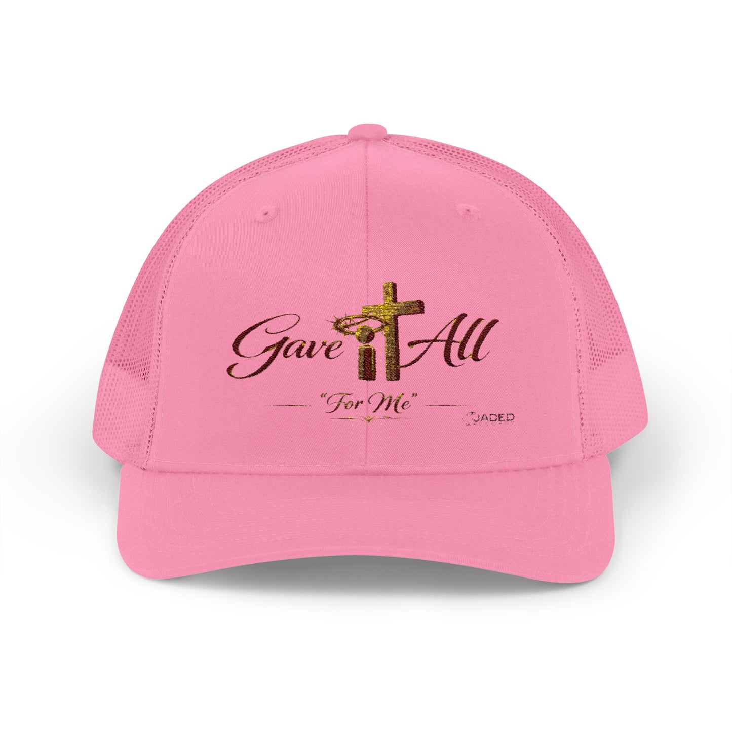 Christian Trucker Cap — "Gave It All For Me" Cross Snapback