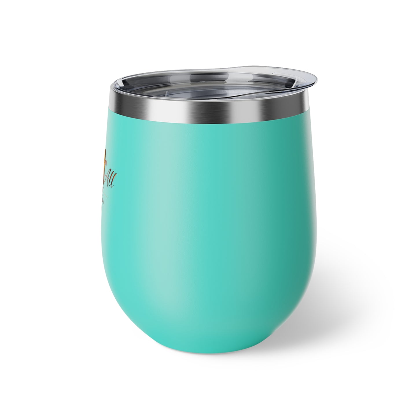 Faith Cross 12oz Insulated Tumbler — 'Grace For All' Copper Vacuum Wine Cup