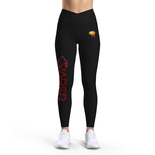 Jaded Records Logo Leggings — Women's Black Branded Activewear