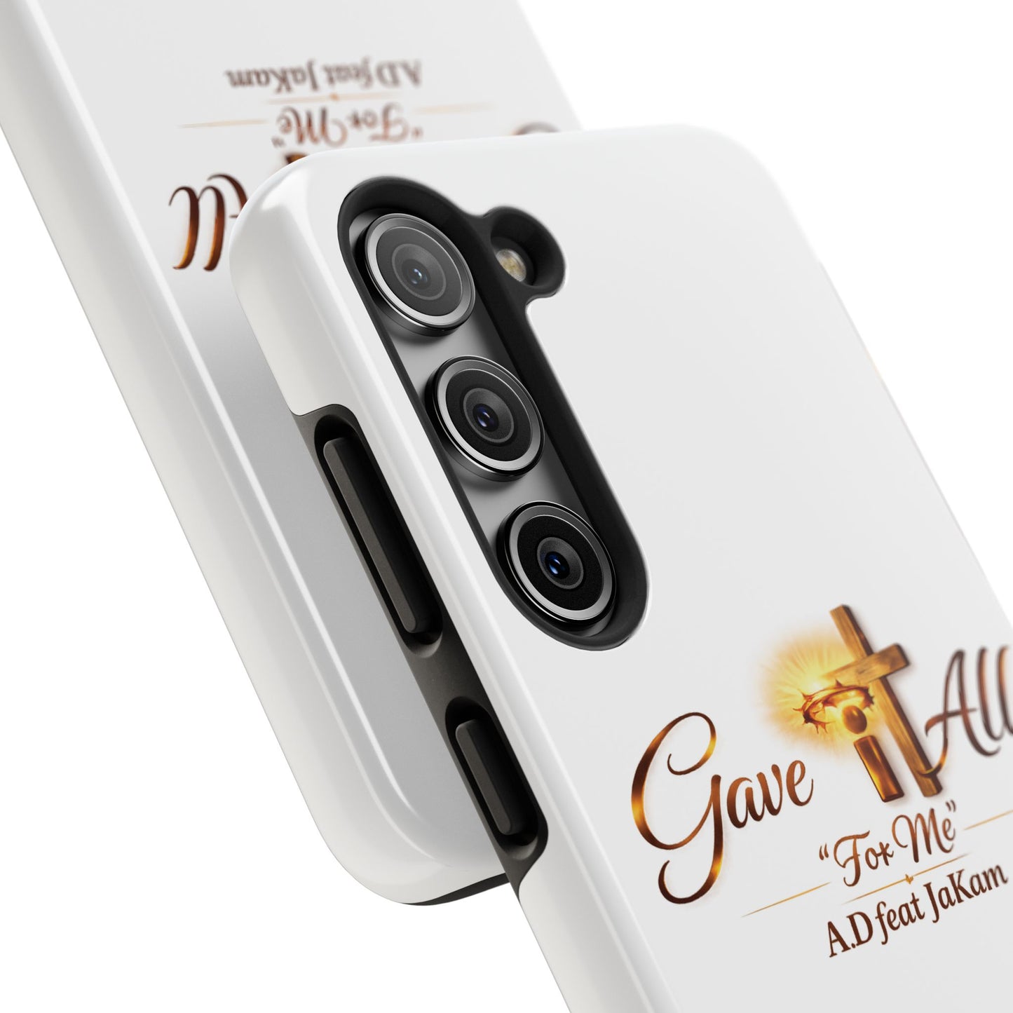 Slim Protective Phone Case — Gold Cross “Gave It All / For Me”