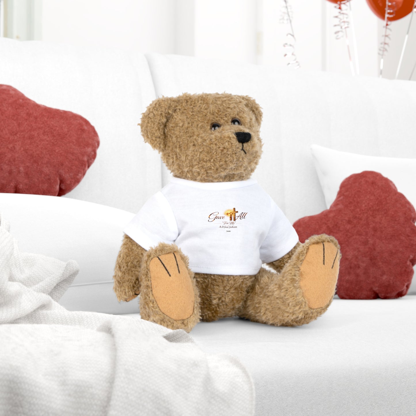 Religious Teddy Bear Plush with 'Give It All' T‑Shirt