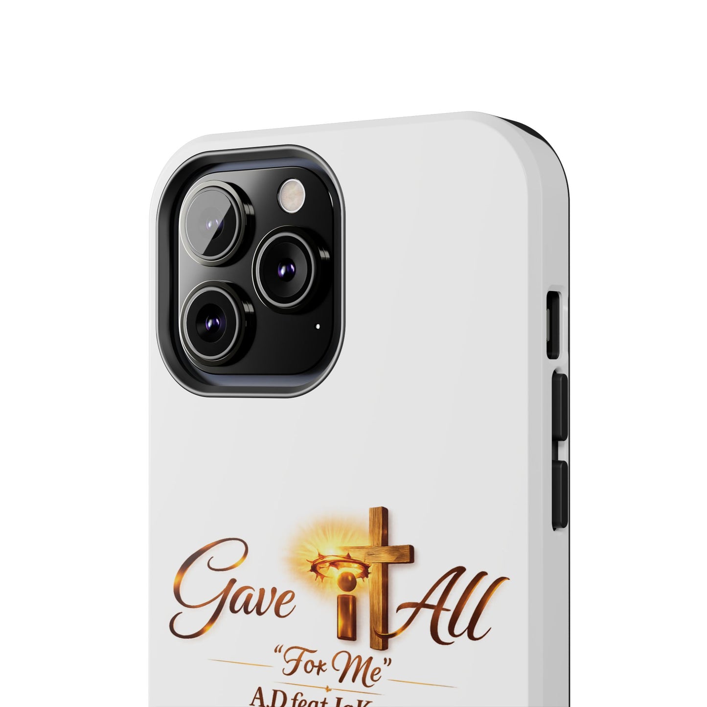 Slim Protective Phone Case — Gold Cross “Gave It All / For Me”