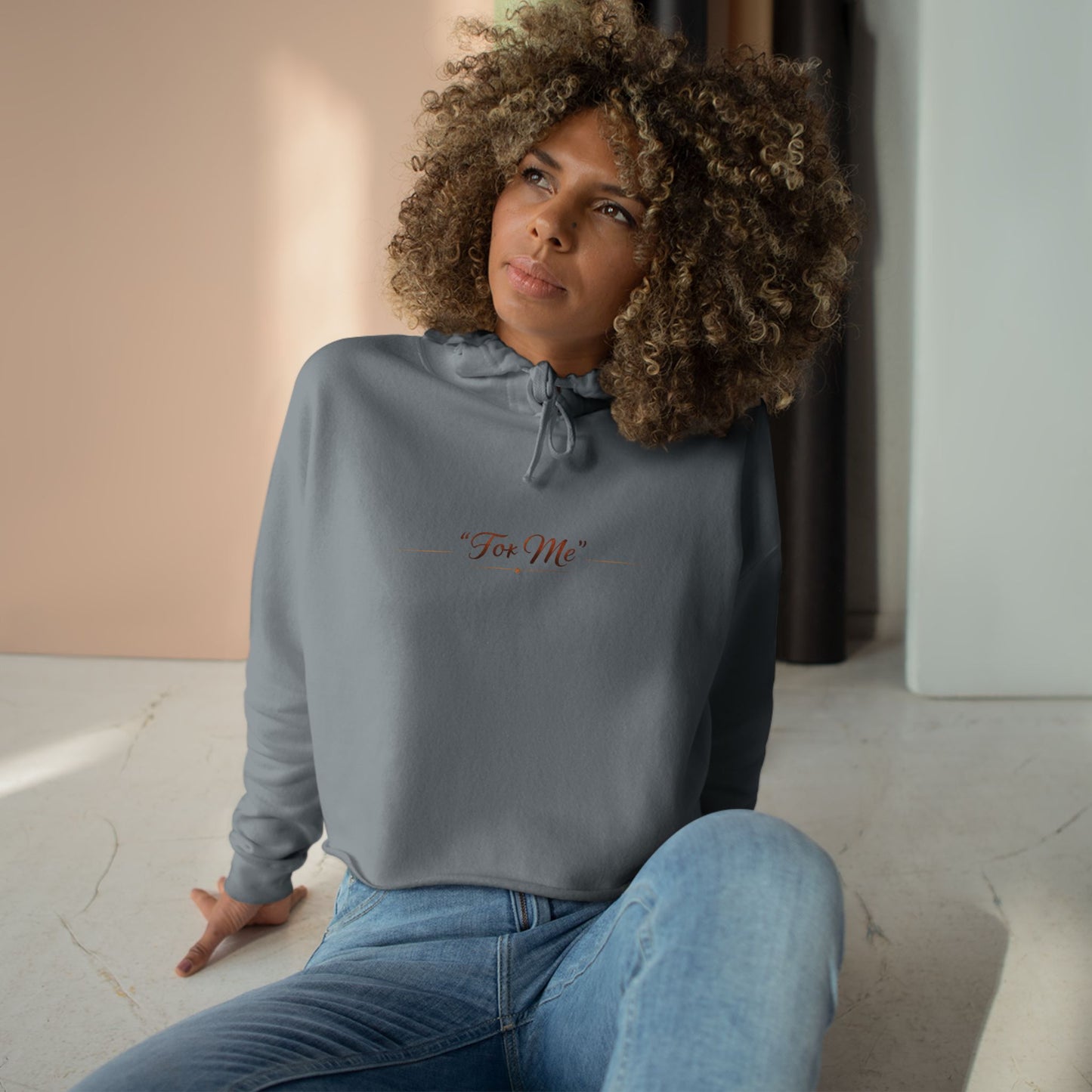 Crop Hoodie — "Gave It All" Inspirational Christian Cropped Hoodie ("For Me" Back)