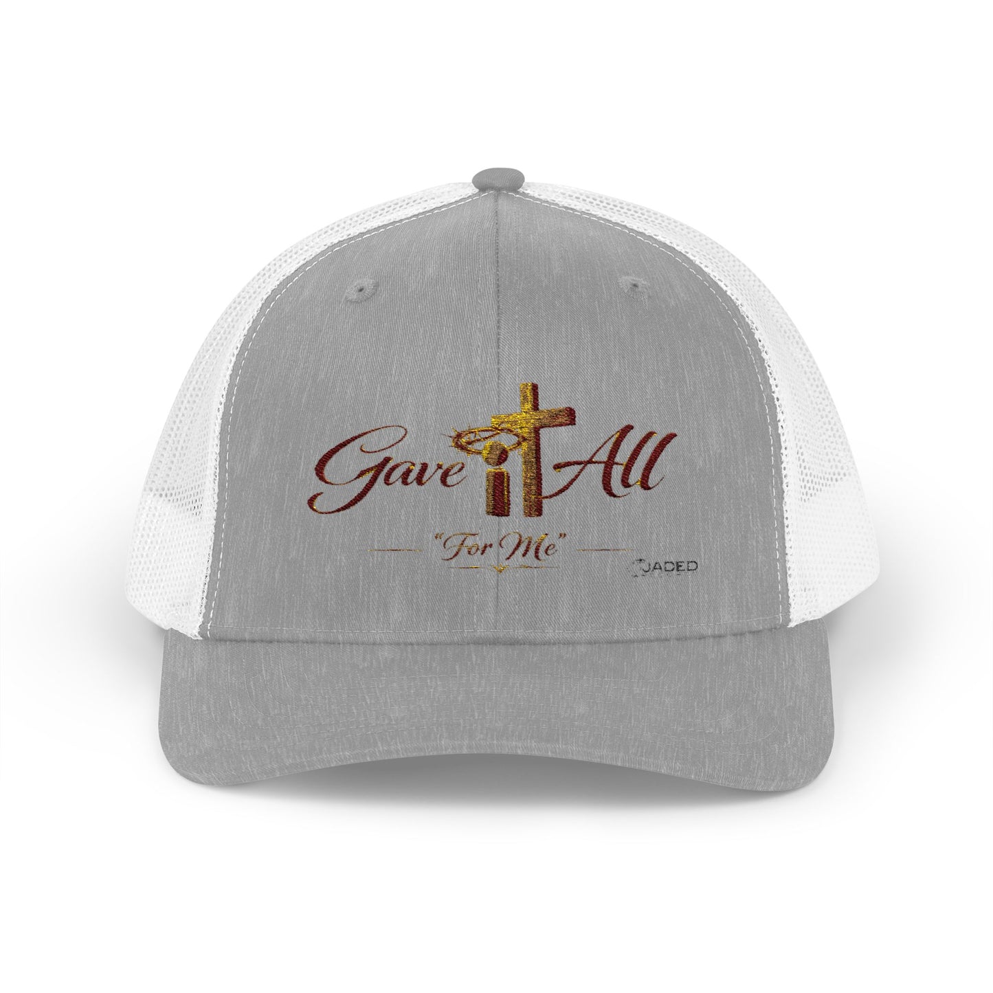 Christian Trucker Cap — "Gave It All For Me" Cross Snapback