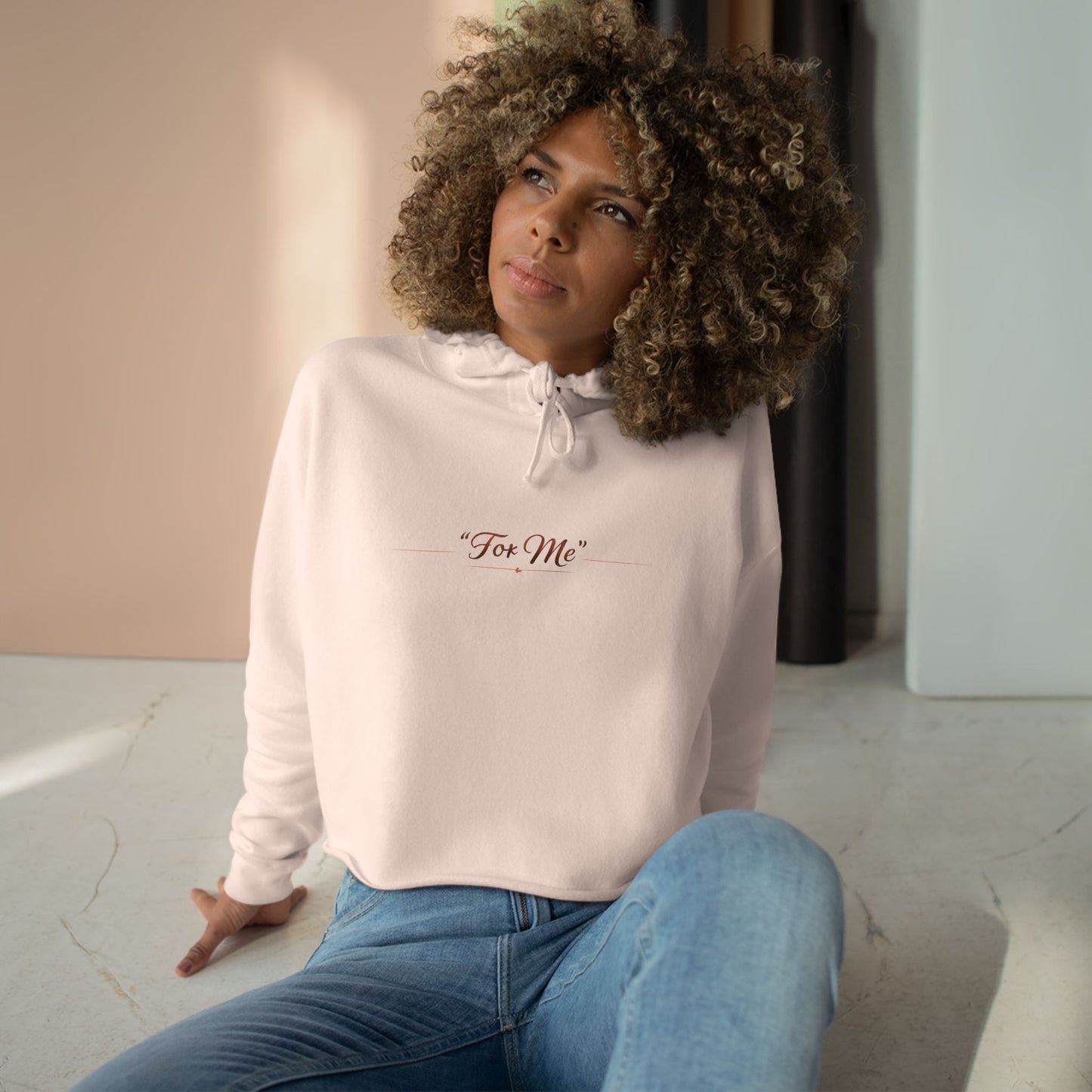 Crop Hoodie — "Gave It All" Inspirational Christian Cropped Hoodie ("For Me" Back)