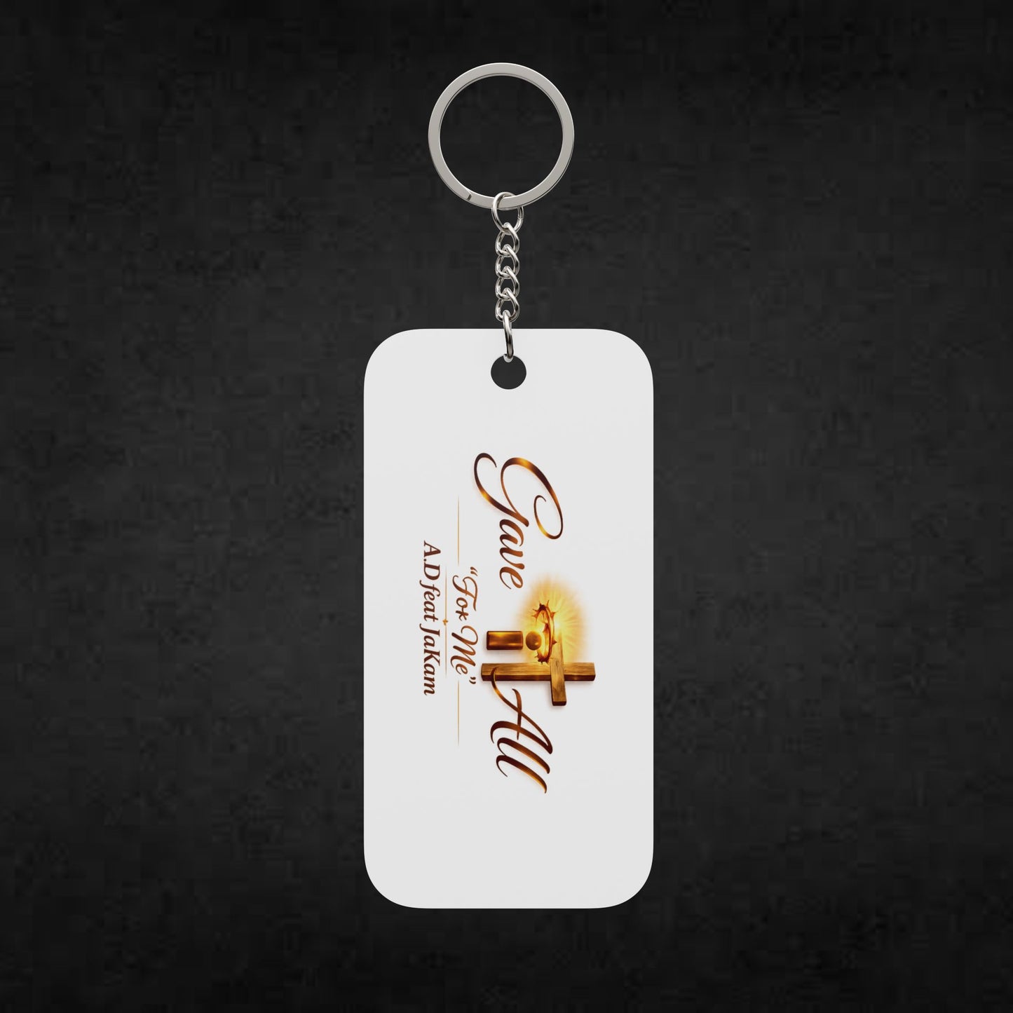 Double-Sided Keychain Charm — "Give It All To God" Inspirational Keychain with QR Code