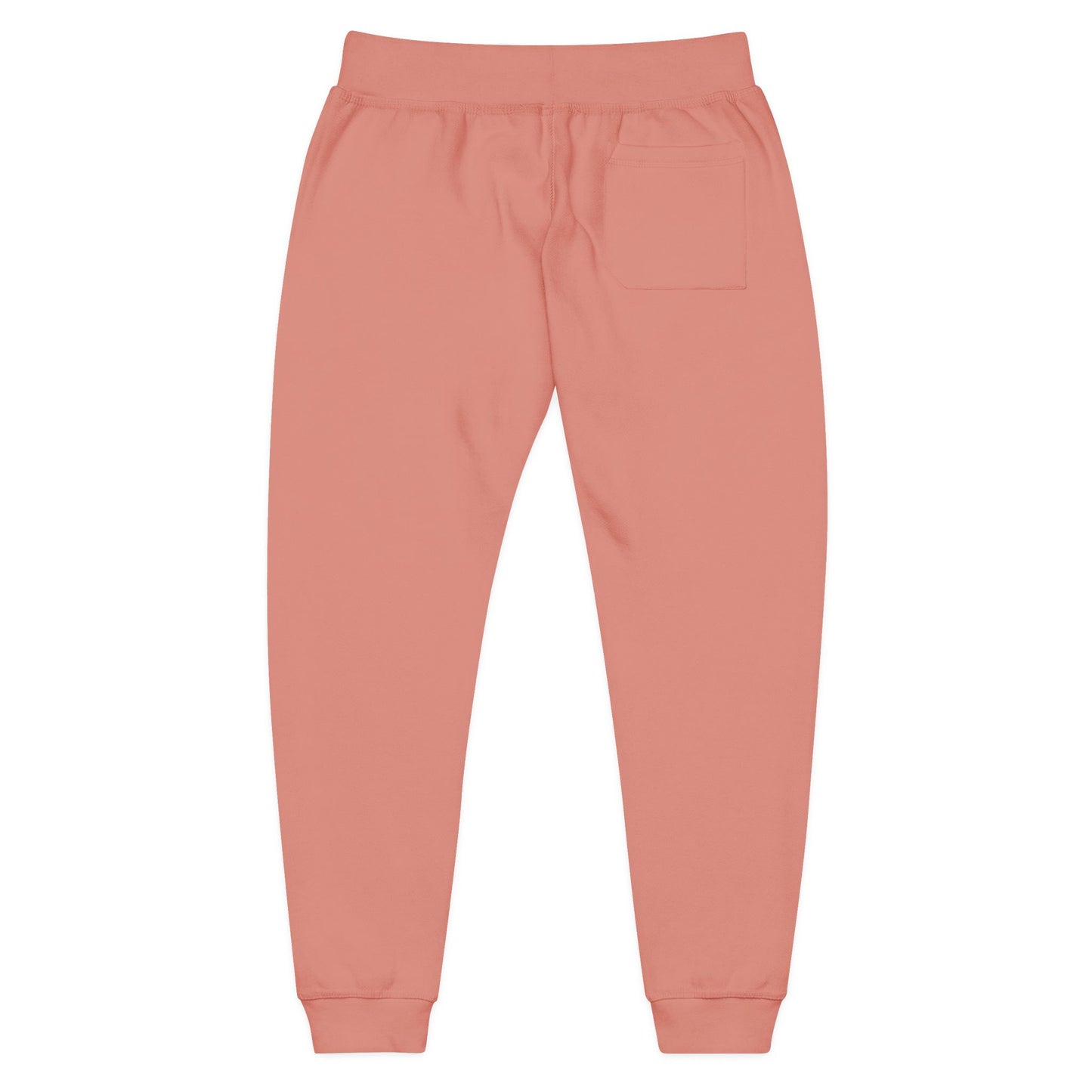 Embroidered Sunrise Rose Sweatpants — Cozy Fleece Joggers with Small Floral Chest Stitch