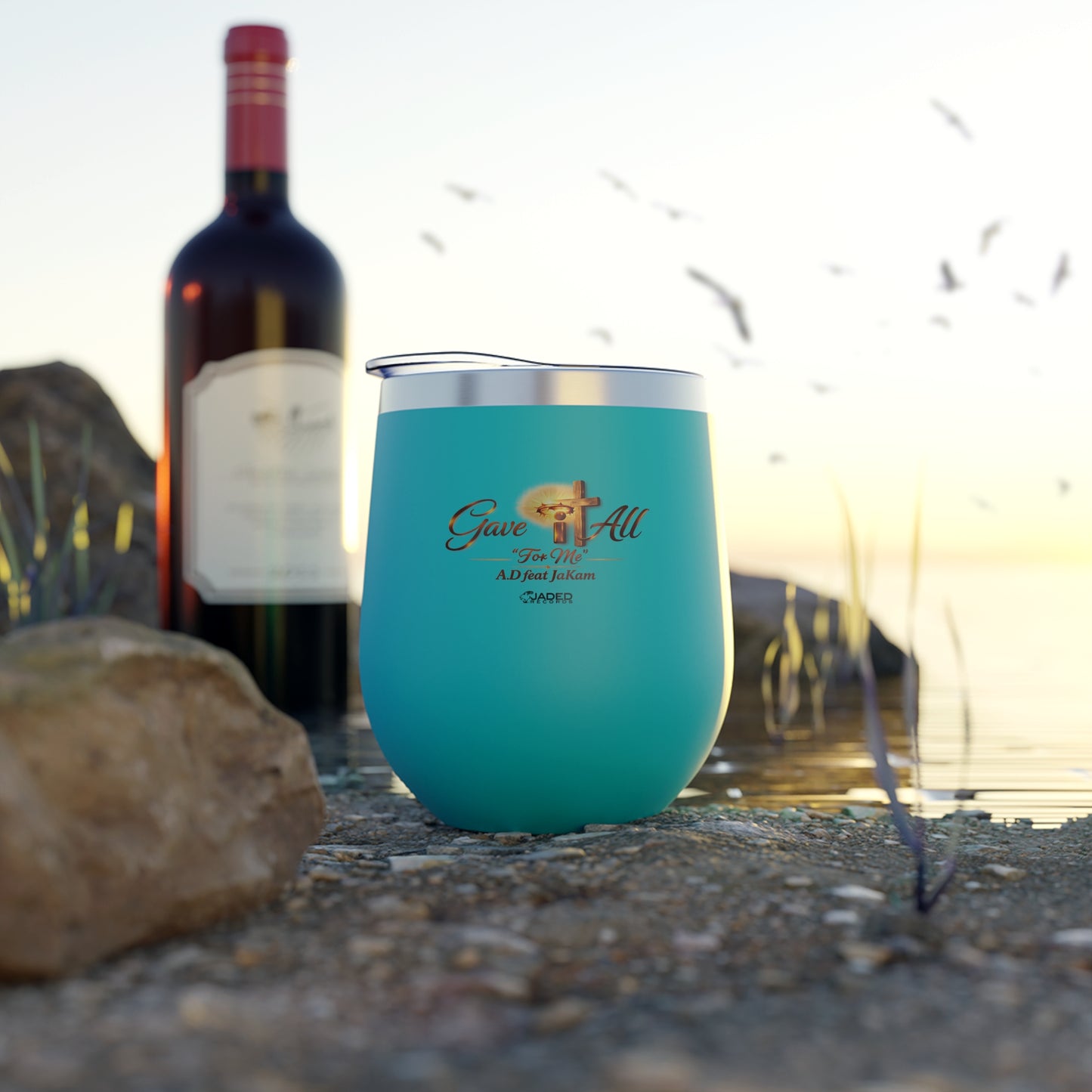 Faith Cross 12oz Insulated Tumbler — 'Grace For All' Copper Vacuum Wine Cup