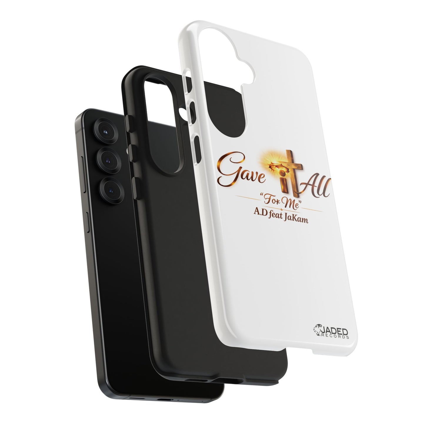 Slim Protective Phone Case — Gold Cross “Gave It All / For Me”