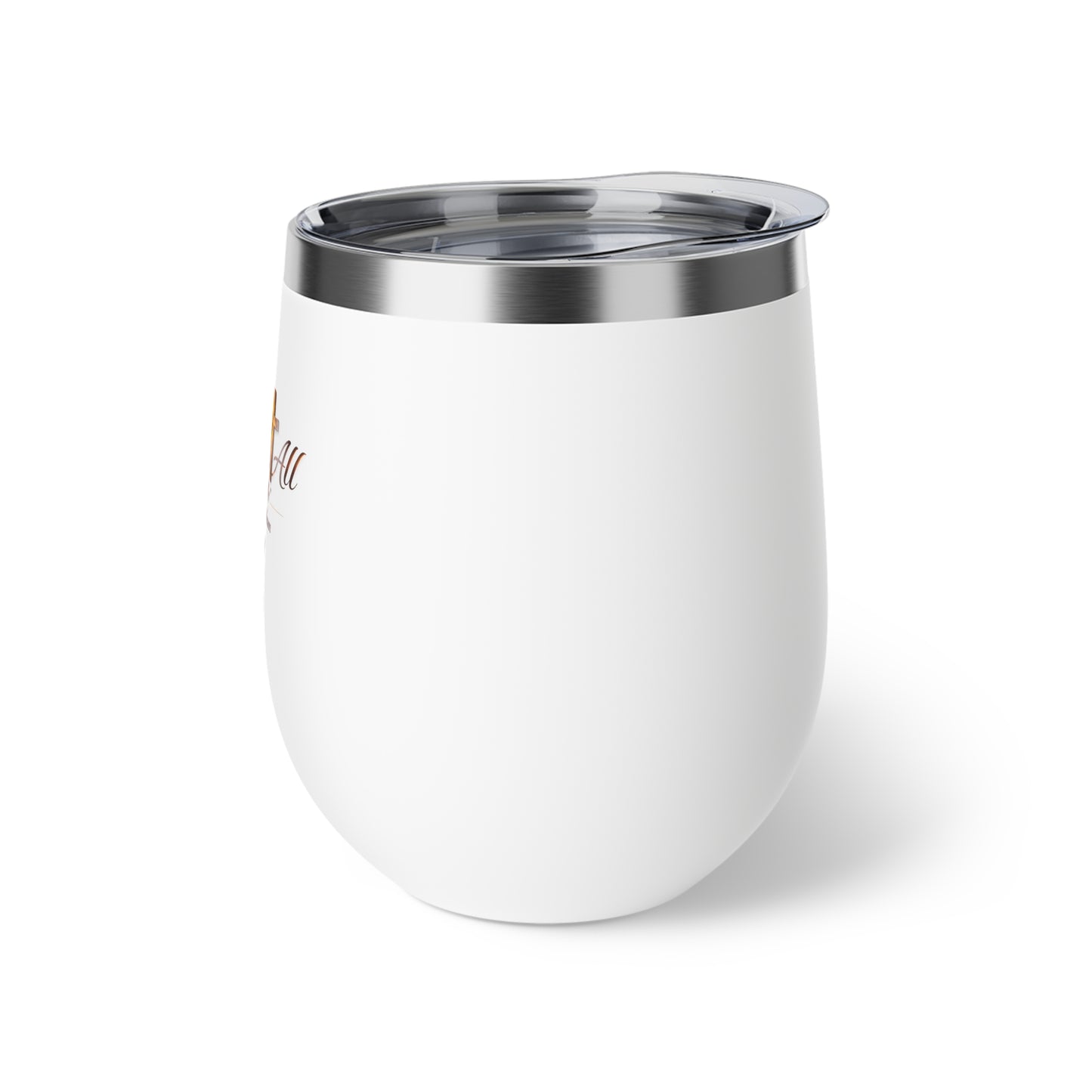Faith Cross 12oz Insulated Tumbler — 'Grace For All' Copper Vacuum Wine Cup