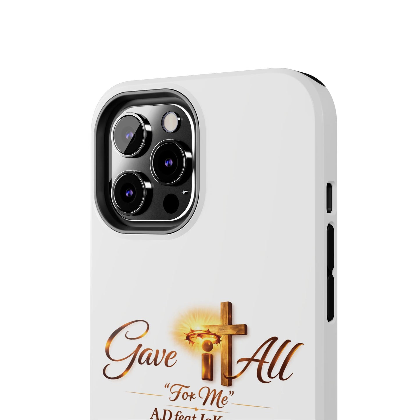 Slim Protective Phone Case — Gold Cross “Gave It All / For Me”