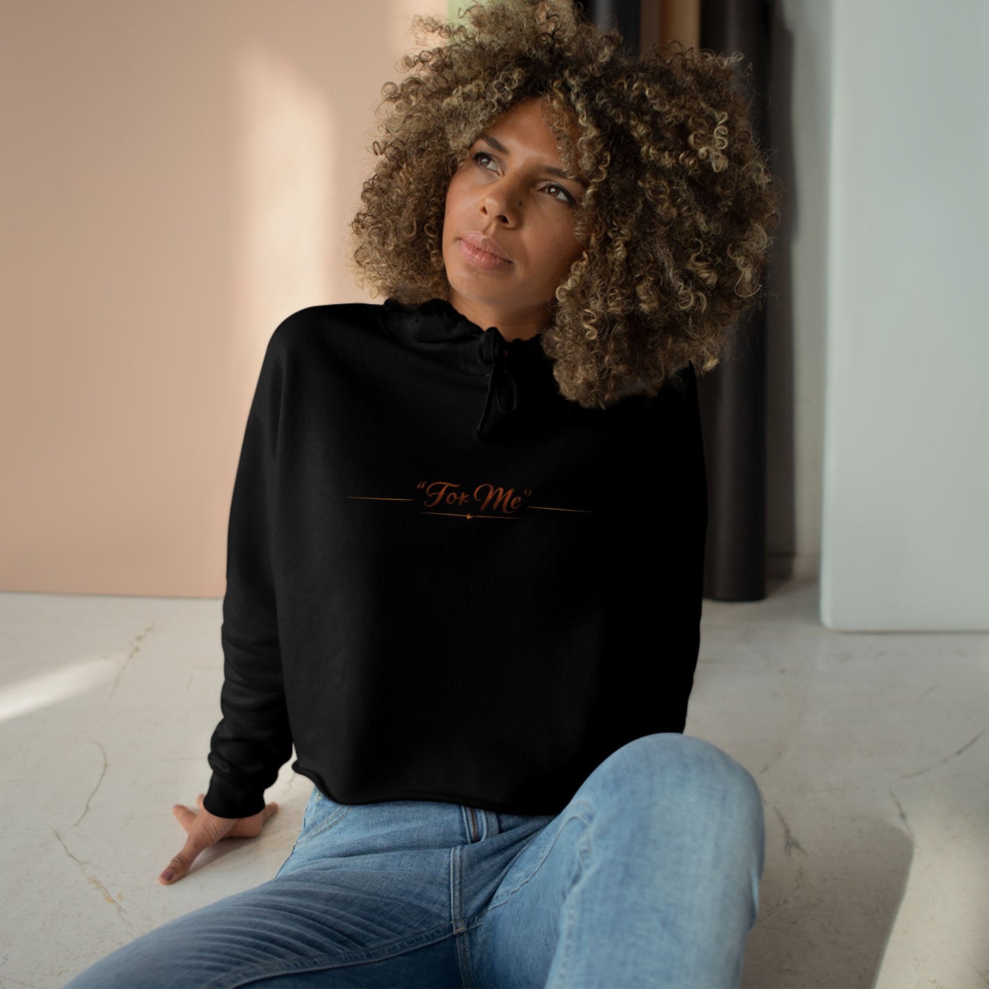 Crop Hoodie — "Gave It All" Inspirational Christian Cropped Hoodie ("For Me" Back)