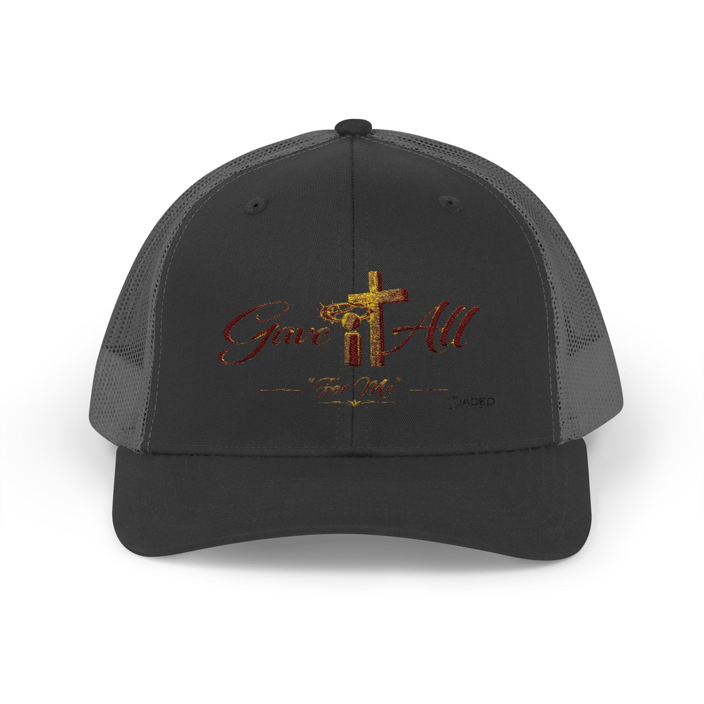 Christian Trucker Cap — "Gave It All For Me" Cross Snapback