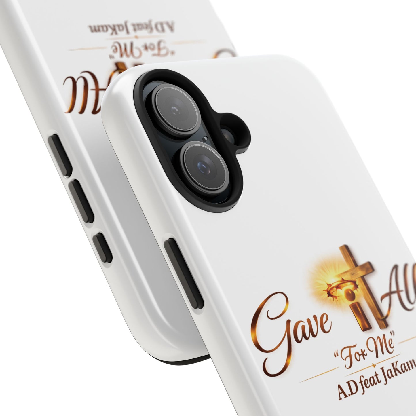 Slim Protective Phone Case — Gold Cross “Gave It All / For Me”
