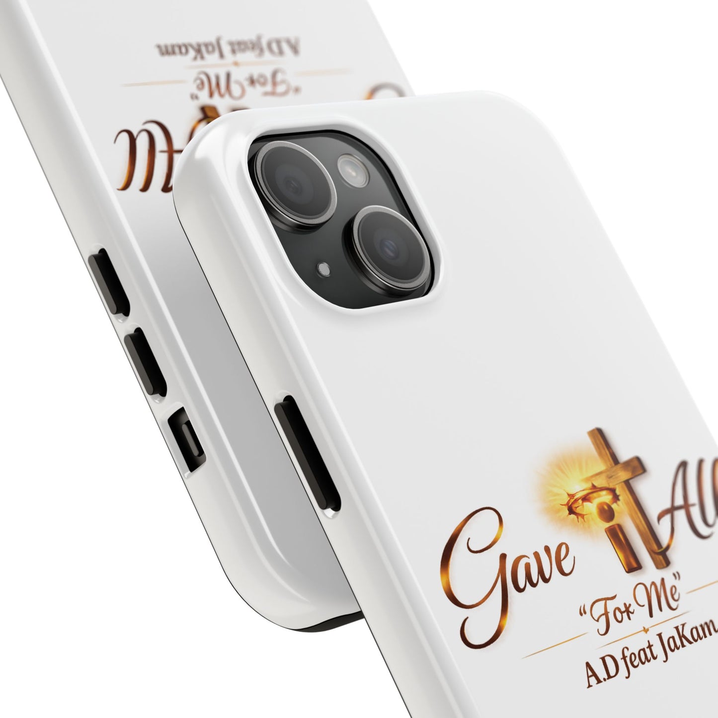 Slim Protective Phone Case — Gold Cross “Gave It All / For Me”
