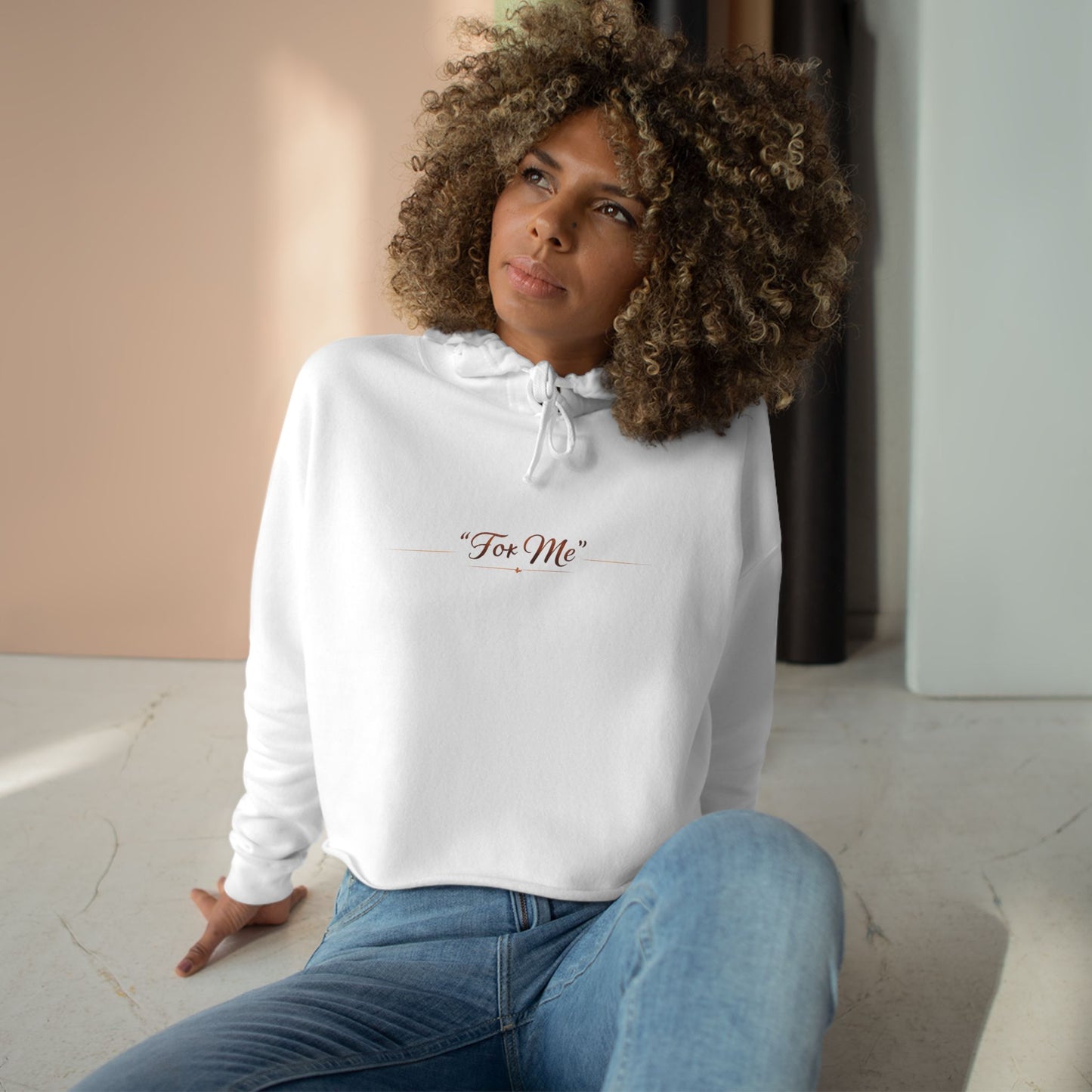 Crop Hoodie — "Gave It All" Inspirational Christian Cropped Hoodie ("For Me" Back)