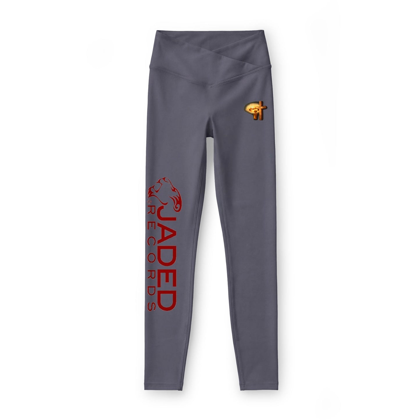 Jaded Records Logo Leggings — Women's Black Branded Activewear