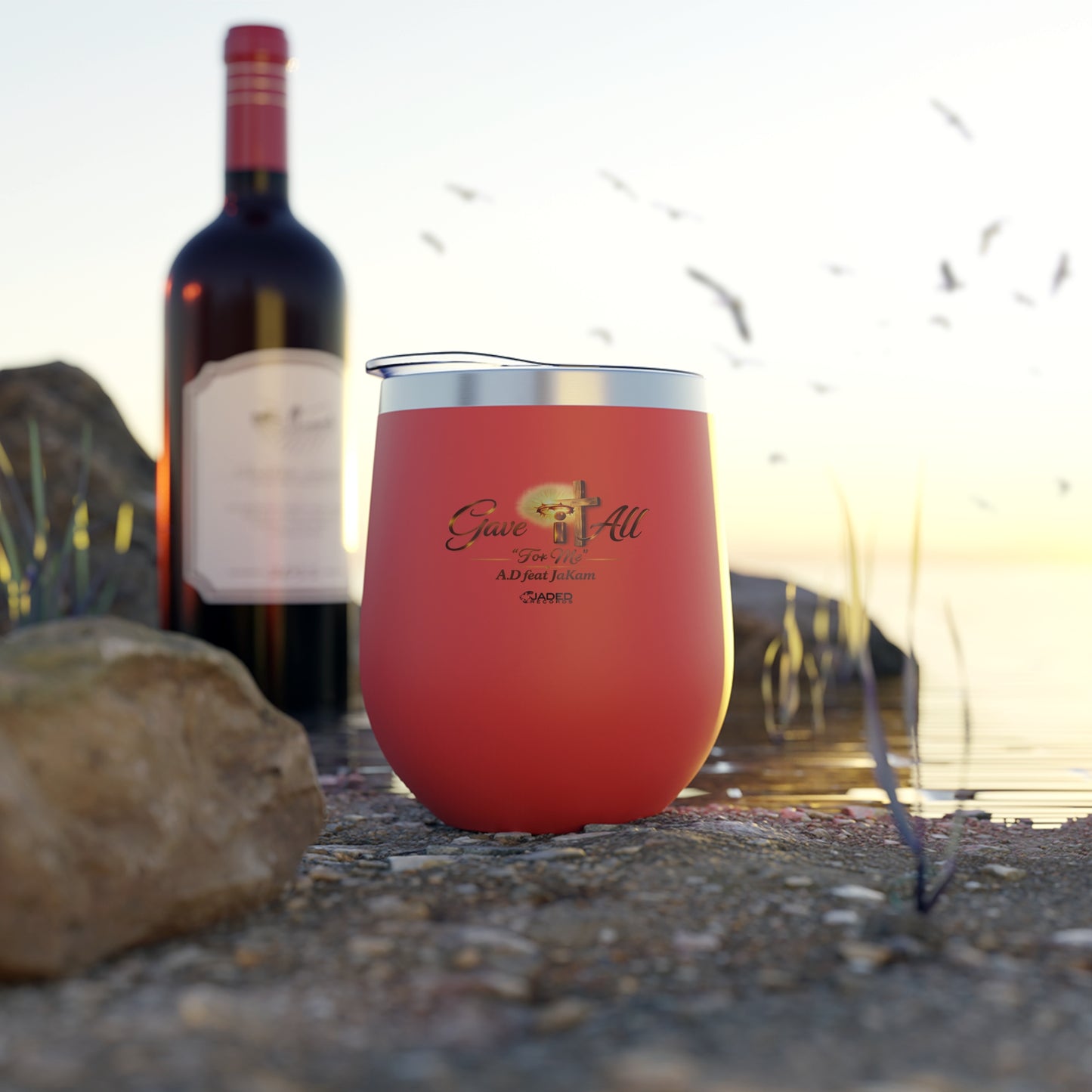 Faith Cross 12oz Insulated Tumbler — 'Grace For All' Copper Vacuum Wine Cup