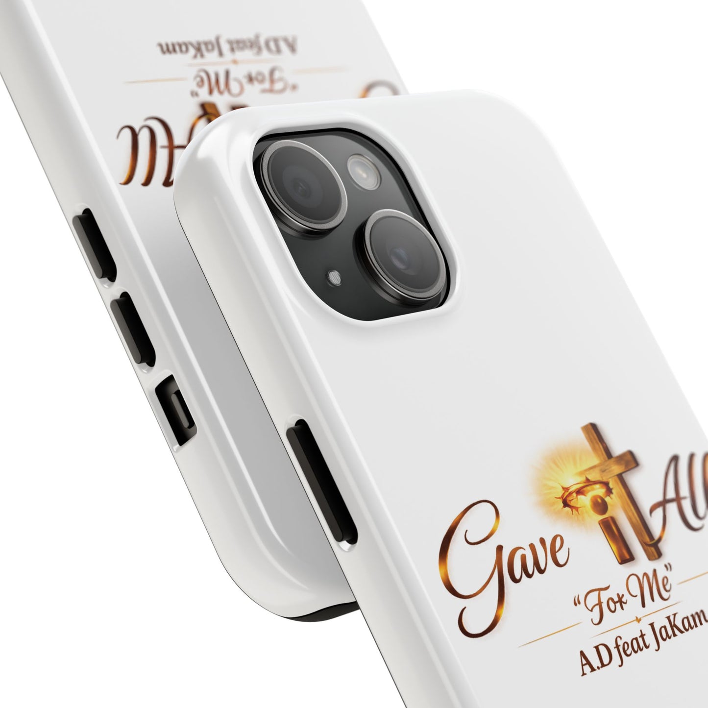 Slim Protective Phone Case — Gold Cross “Gave It All / For Me”